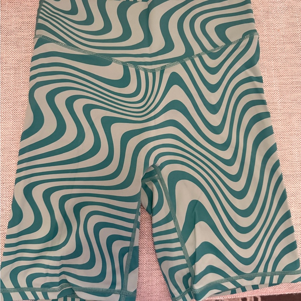 Balance Athletica Teal and White Wave Shorts